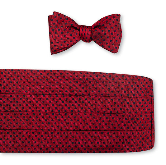 R. Hanauer Red/Navy University Dots Cummerbund Set - CB2382