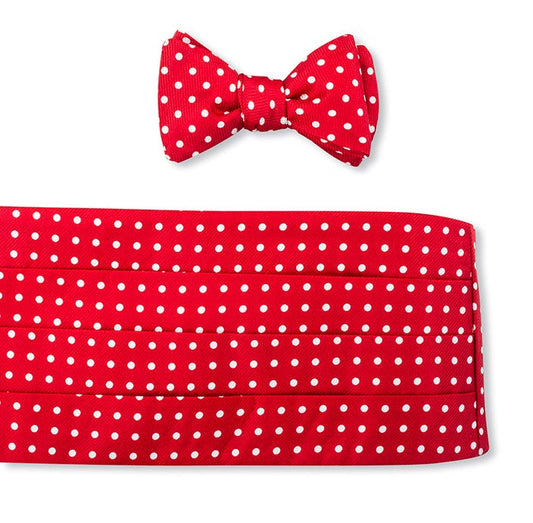 R. Hanauer Red/White Windsor Dots Cummerbund Set - CB711
