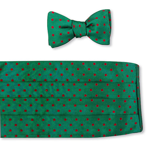 R. Hanauer Green/Red Vero Dots Cummerbund Set - CB2012