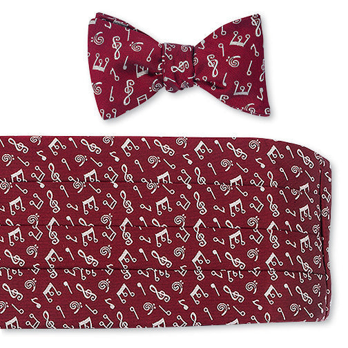 R. Hanauer Red Music Notes Cummerbund Set - CB3053