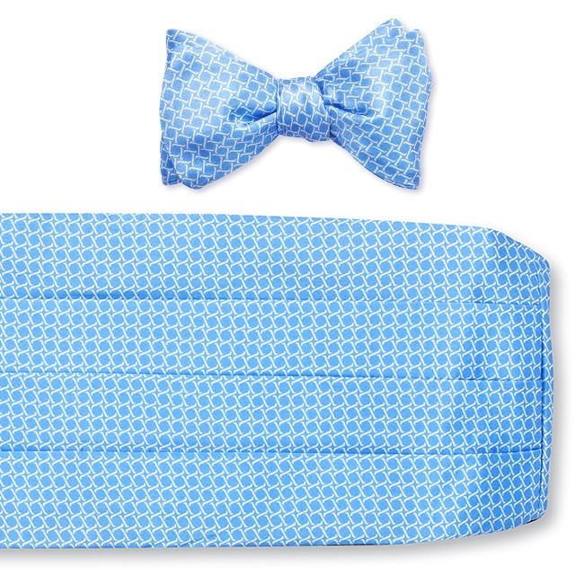 R. Hanauer Light Blue Monroe Links Cummerbund Set - CB5212