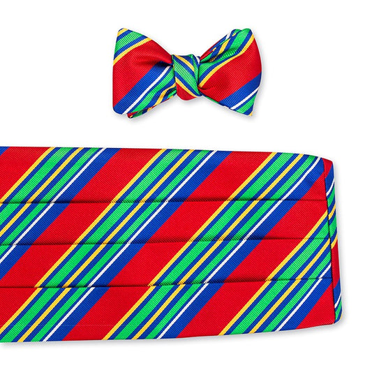 R. Hanauer Red Davis Stripes Cummerbund Set - CB5964