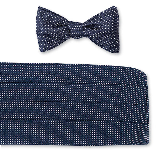 R. Hanauer Navy Runnymede Pin Dots Cummerbund Set - CB4948