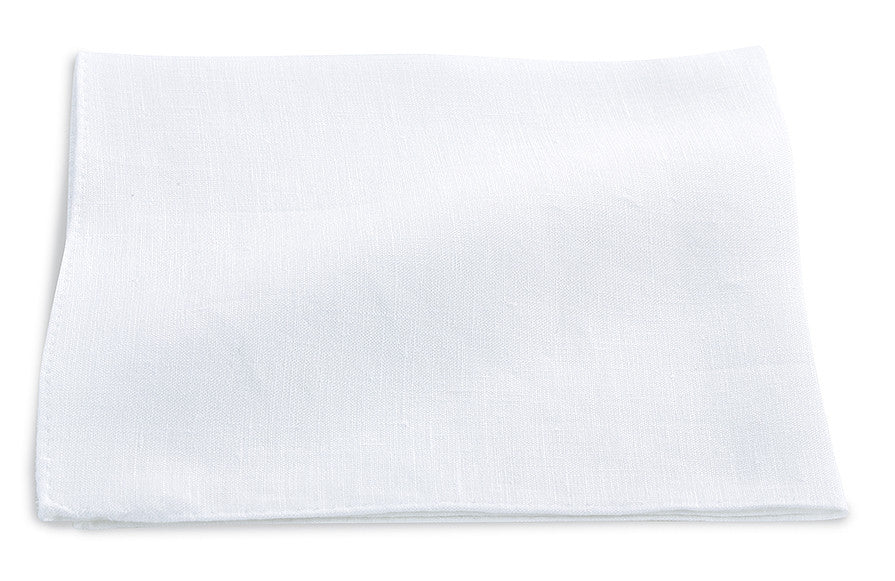 R. Hanauer White Linen Pocket Square - 160