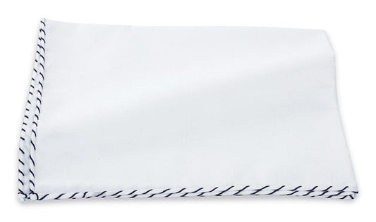 R. Hanauer Navy Whipstitch Border Pocket Square - 115