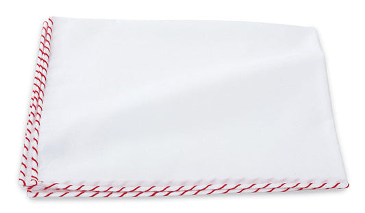 R. Hanauer Red Whipstitch Border Pocket Square - 114