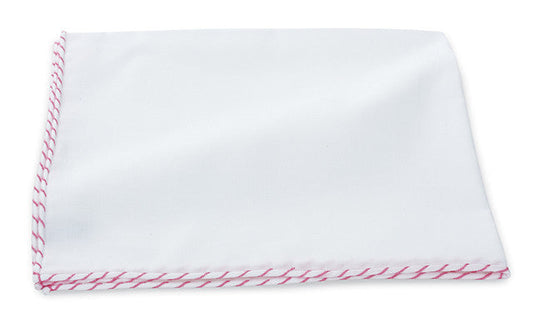 R. Hanauer Pink Whipstitch Border Pocket Square - 117