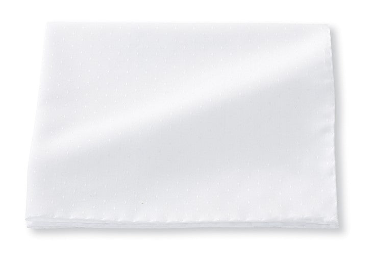 R. Hanauer White Cotton Pocket Square - 201