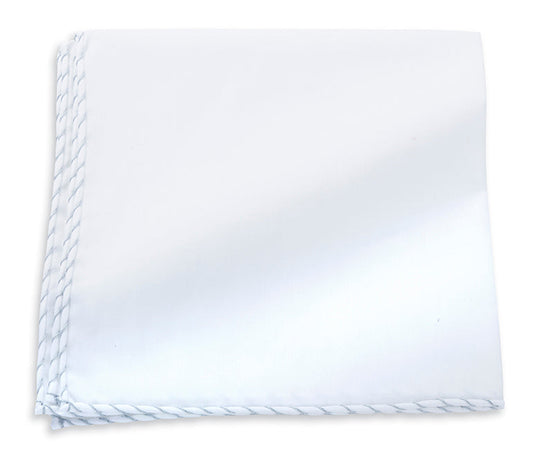 R. Hanauer Gray Whipstitch Border Pocket Square - 125