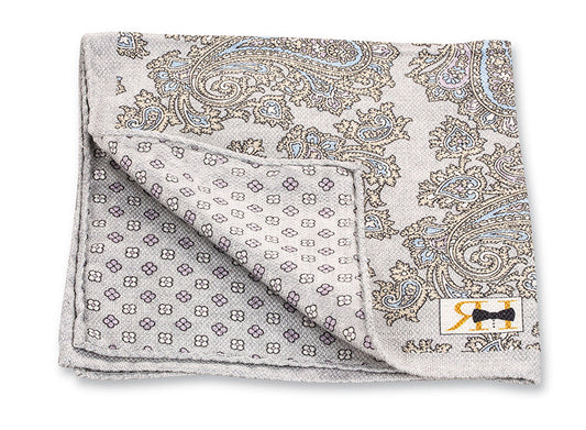 R. Hanauer Cloud Paisley/Neat Pocket Square - 6030