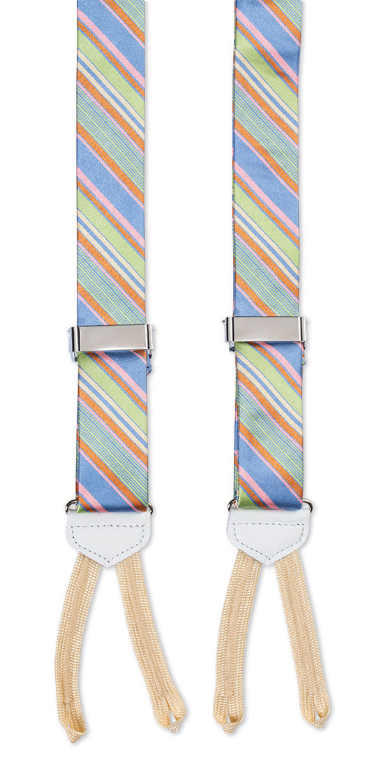 R. Hanauer Black and White Houndstooth Silk Suspenders