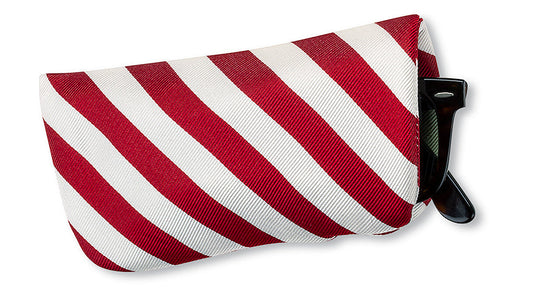 R. Hanauer Red/White Bar Stripes Eyeglass Case - GC658