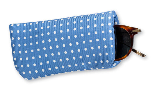 R. Hanauer Carolina Blue/White Windsor Dots Eyeglass Case - GC1694