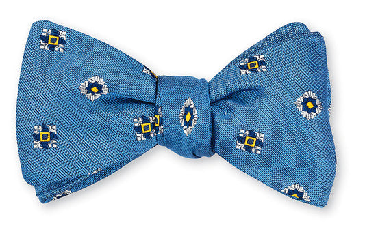 R. Hanauer Light Blue Crawley Medallions Bow Tie - B5309