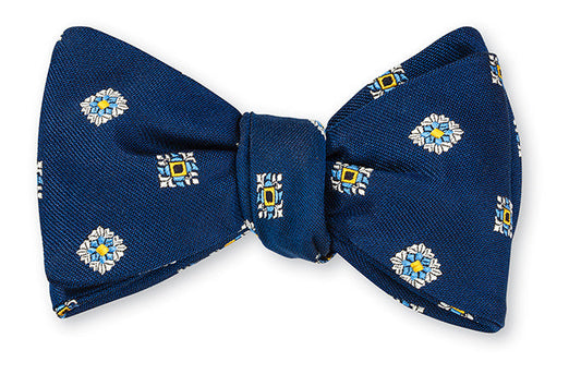 R. Hanauer Navy Crawley Medallions Bow Tie - B5307