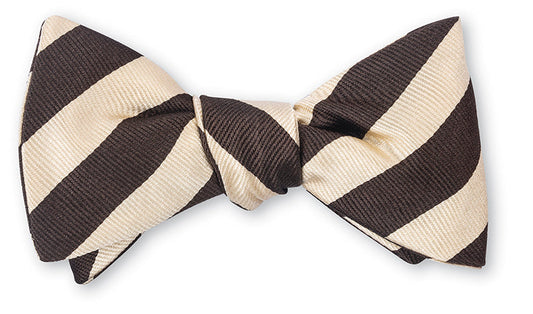 R. Hanauer Brown/Cream Bar Stripes Bow Tie - B4956