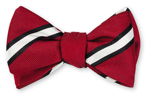 R. Hanauer Garnet Butler Stripes Bow Tie