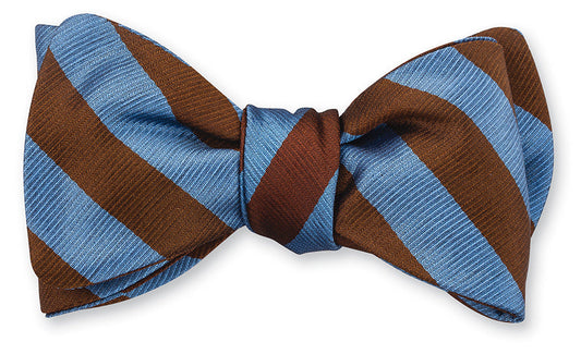 R. Hanauer Cobalt/Mahogany Bar Stripes Bow Tie - B5490