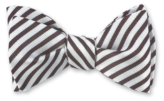 R. Hanauer Maroon/ White Sherman Striped Bow Tie - B2547