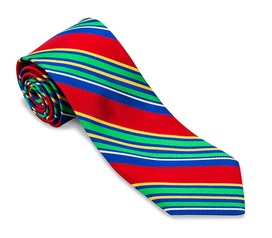 R. Hanauer Red Davis Stripes Necktie - F5964