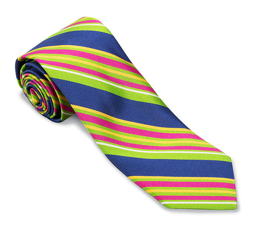 R. Hanauer Navy Davis Stripes Necktie - F5963