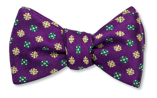 R. Hanauer Mardi Gras Paisley Bow Tie