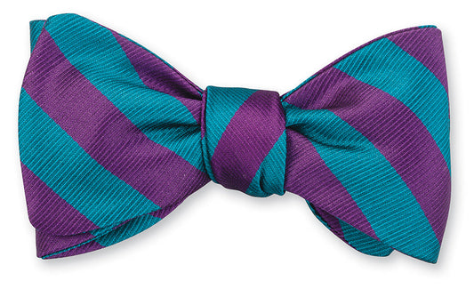 R. Hanauer Purple/Teal Bar Stripes Bow Tie - B5491