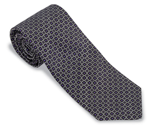 R. Hanauer Black/Purple Academy Neats Necktie - F5677